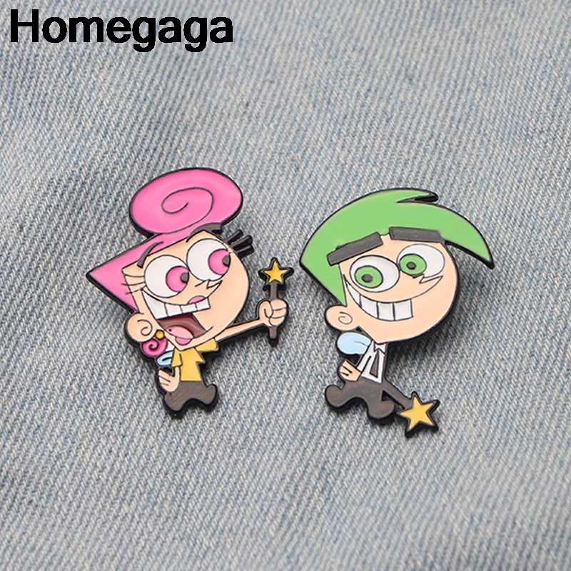 

Homegaga The Fairly Odd Parents Zinc pins para backpack pride clothes medal for bag shirt hat badge brooches for men women D2139