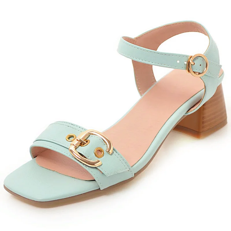 

Fashion Ankle Strap Women Casual Sandals Open Toe Summer High Heel Shoes Buckle Ladies Office Work Sandalias Shoes