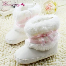 Для новорожденных, детское платье с бантом из флиса зимние ботинки ботиночки белые туфли в стиле «Принцесса»