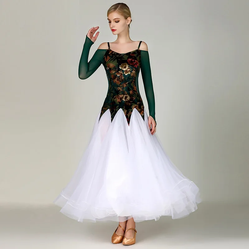 Бальные танцы платье стандартные платья современный танцевальный костюм светящиеся костюмы бальное платье вальс костюмы для румбы