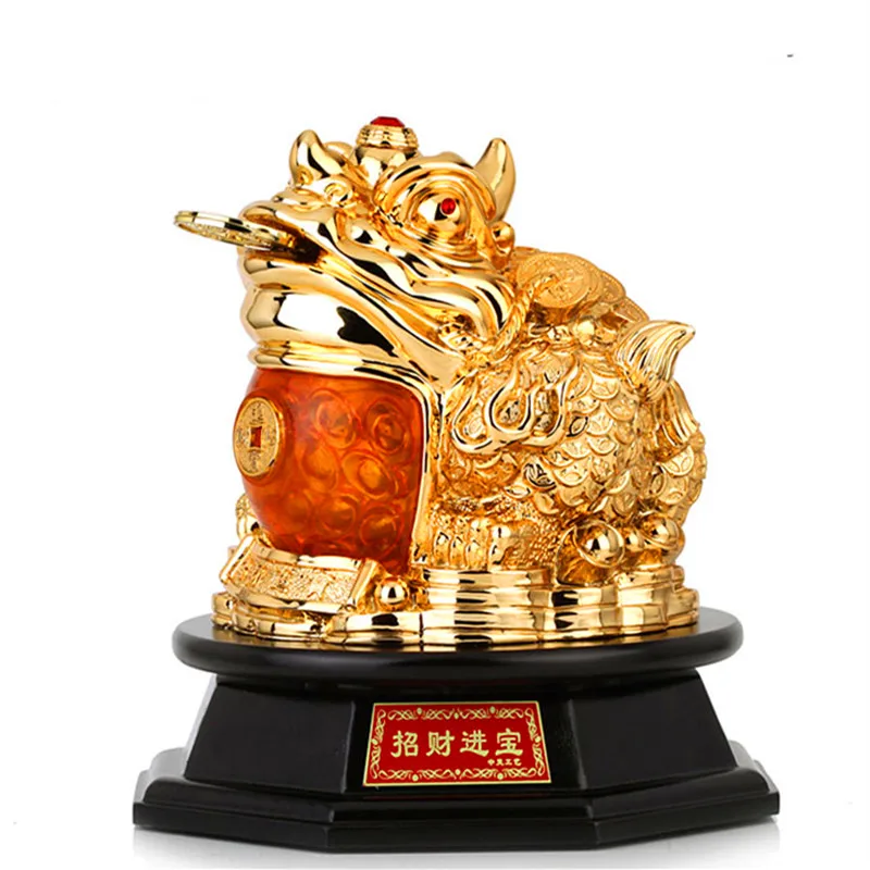

Good luck Free shipping gold-plated lucky golden toad furnishing articles and large opening move creative gifts home decorations