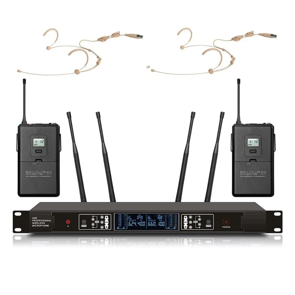 Bolymic Professional headset Wireless microphone system True Diversity vocal wireless mics for school meeting speech church | Электроника
