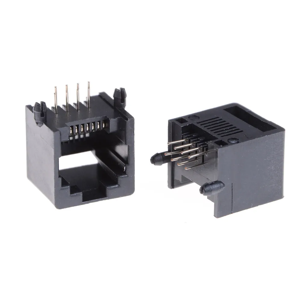 10 шт./лот черный RJ45 8P8C компьютер Интернет Сети PCB разъем