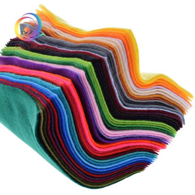 

Haisen,42pcs 1mm Thickness Polyester Soft Felt Non-Woven Felt Fabric Of Home Decoration Pattern Bundle For Sewing Dolls Crafts