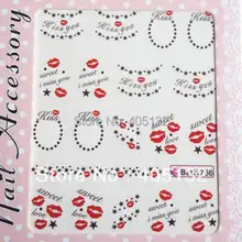 BLE1764-1774 20 листов/партия Смешанные Красочные наклейки для воды переводная наклейка