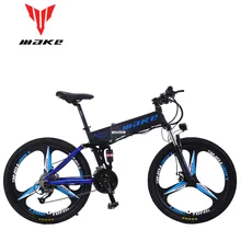 MAKE горный электрический велосипед полная подвеска алюминиевая складная рама 27 скоростей Shimano дисковые тормоза 26" колеса