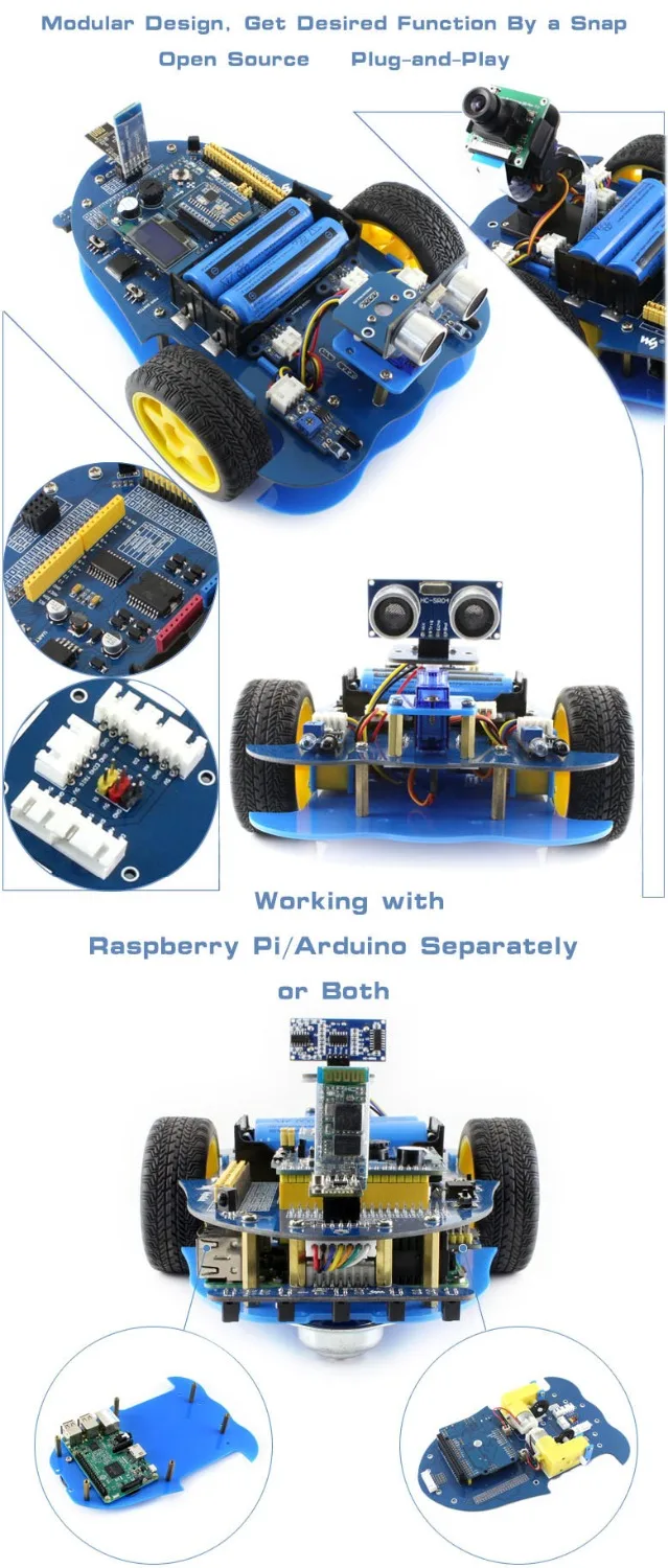 Набор для сборки робота Raspberry Pi: AlphaBot камера 24 элемента|Демонстрационные стенды| |