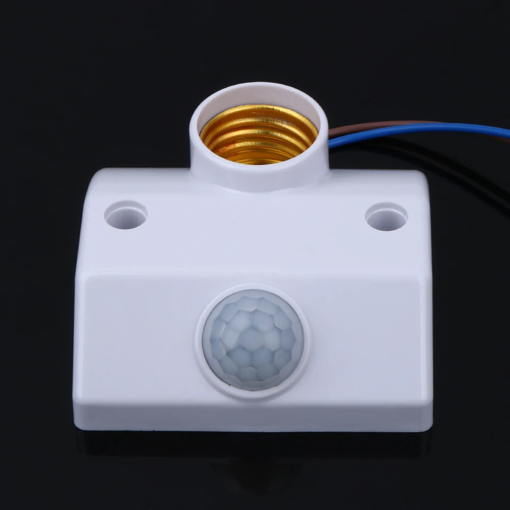 E27 220 в PIR датчик движения Автоматический светодиодный держатель для лампы гнездо базовый переключатель Регулируемый умный датчик задержки света переключатель