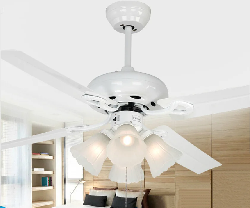 Us 377 0 Iron Fan Leaf Ceiling Fan Light For Decoration Living Room Use In Ceiling Fans From Lights Lighting On Aliexpress
