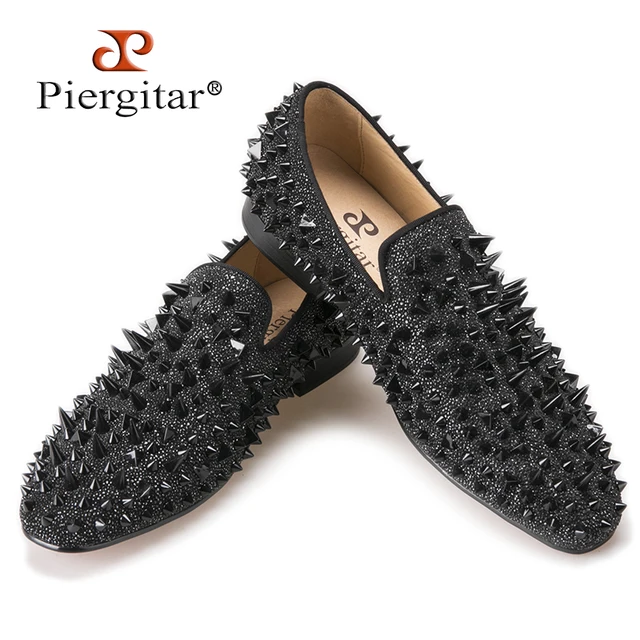 Men's Leather Loafers Slippers With Rivet Wedding Dress Shoes Slip-On Flats Shoes (US 9.5) Men's Leather Loafers Slippers With Rivet Wedding Dress Shoes Slip-On Flats Shoes (US 9.5)