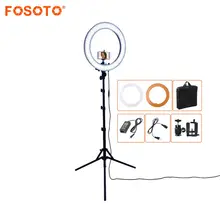 FOSOTO RL 18 55W 5500K 240 LED Photographic Lighting Dimmable Camera Photo Studio Phone Photography Ring