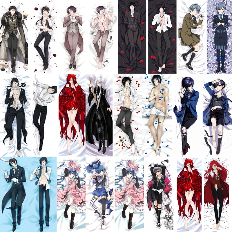 

October update Anime Black Butler Grell Sutcliff Sebastian Ciel Undertaker Dakimakura pillow cover case hugging Body pillowcase