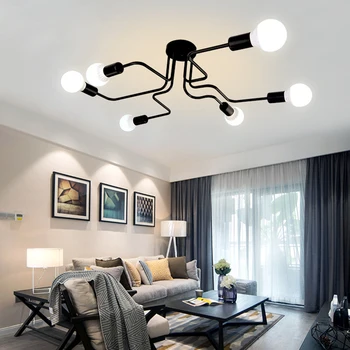 

Modern Ceiling Lights Loft Spider E27 Lamp Creative Wrought Iron fixtures Home lighting Multiple ding room bedroom