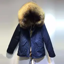 2016 Новинка прибытие италия бренд большой меховой воротник с капюшоном женская зимняя куртка из искусственного меха натуральный пальто