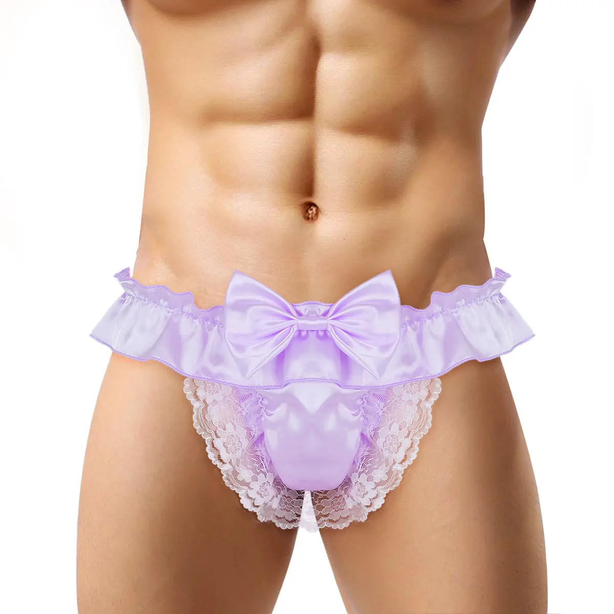 MSemis Мужское нижнее белье Sissy трусики для геев мягкие атласные мужчин без косточек