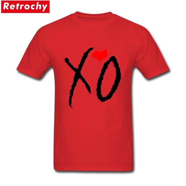 Custom Screen Print XO Symbol T shirt for Men Short Sleeved Men's Knit