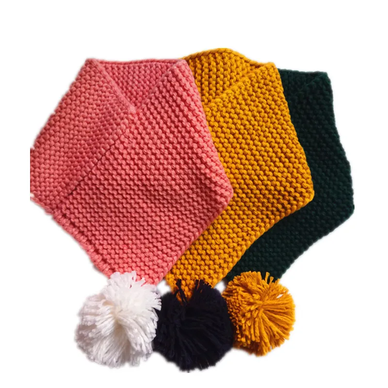 LIHFSI/ осенне-зимний детский шарф, вязаный шерстяной детский шарф с круглым вырезом для мальчиков, однотонный шарф с воротником для девочек