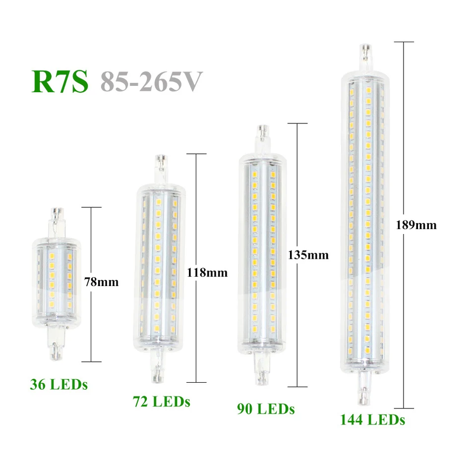 LED R7S lámpara 78mm 118mm 135mm 189mm bombilla led 36 72 90 144 LEDs luz del maíz SMD2835 AC85-265V ahorro de electricidad lamparas bombillas LED R7S lámpara 78mm 118mm 135mm 189mm bombilla led 36 72 90 144 LEDs luz del maíz SMD2835 AC85-265V ahorro de electricidad lamparas bombillas