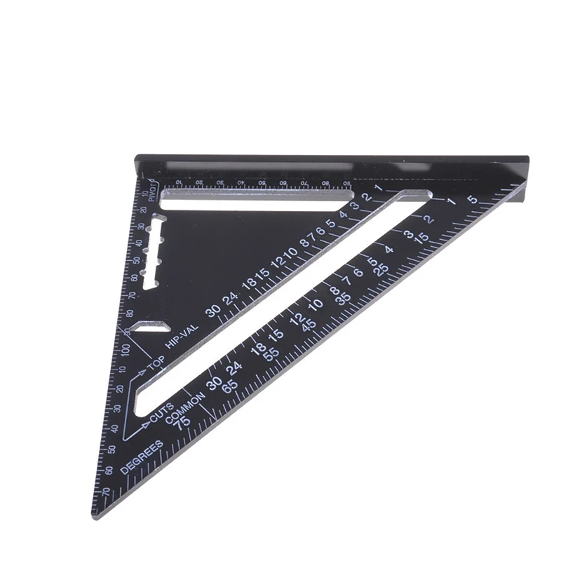 

7 Inch Aluminum Black Oxidation Triangle Board 90 / 45 Degree Triangle Ruler Square Ruler Measure Tools