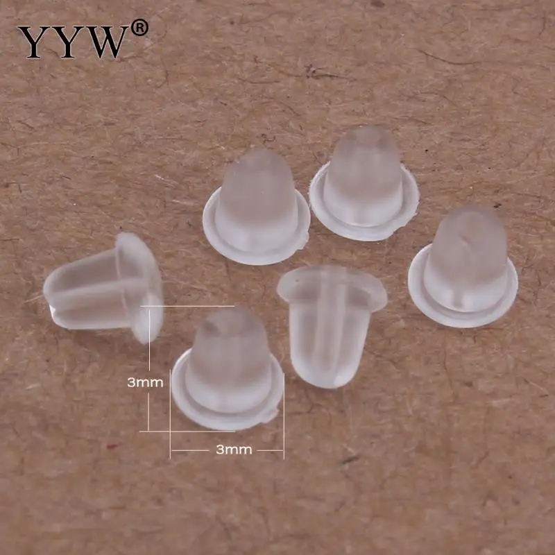 

200pcs/lot Earrings Jewelry Accessories Silicone Barrel Bullet Style Plastic Ear Plugging/blocked Earring back DIY Findings