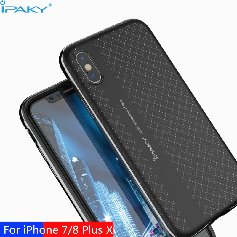IPaky أصلي العلامة التجارية ل فون 5/5 S/SE حالة PC الإطار + السيليكون الغطاء الخلفي الهاتف المحمول حقيبة لهاتف أي فون 7 8 زائد ل فون X