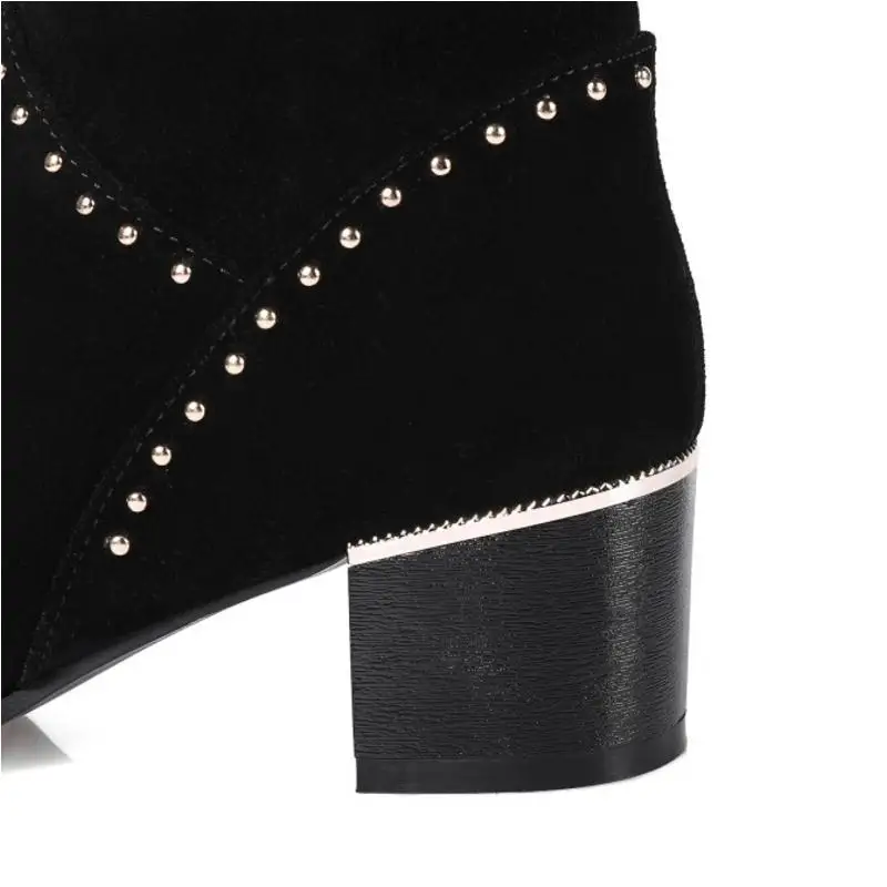 ZALAVOR/женские сапоги на высоком каблуке Женская обувь из натуральной кожи с