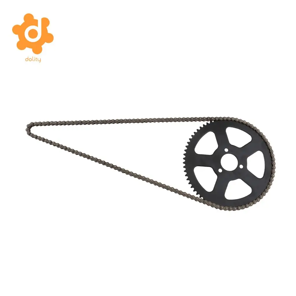 25H 68T 68 Tooth Rear Sprocket + 68 Links Chain for 49cc 2 Stroke Mini Pocket Bike