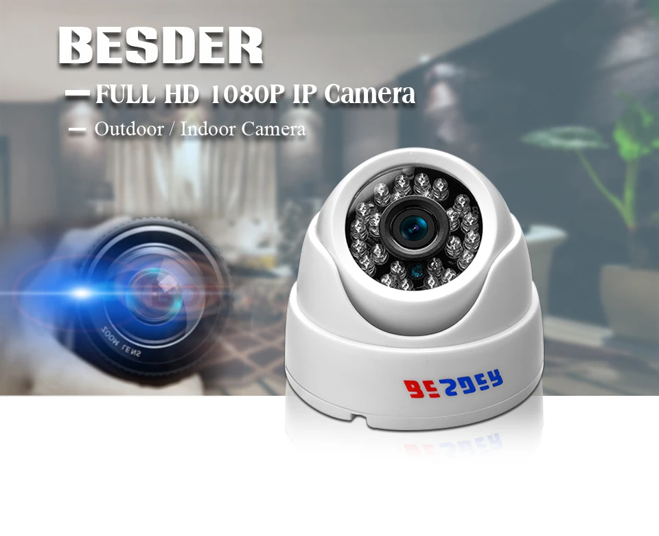 Беспроводная ip-камера besder ONVIF 2,8 мм 1080P 960P 720P P2P RTSP с датчиком движения, оповещением по электронной почте XMEye DC12V POE48V, камера видеонаблюдения для помещений