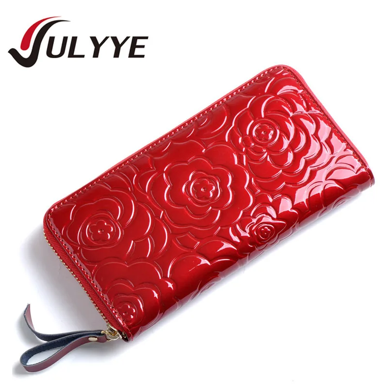 New Women European Style Flower Clutch Bag Brand High Quality Cow Leather Cell phone Wallet Coin
