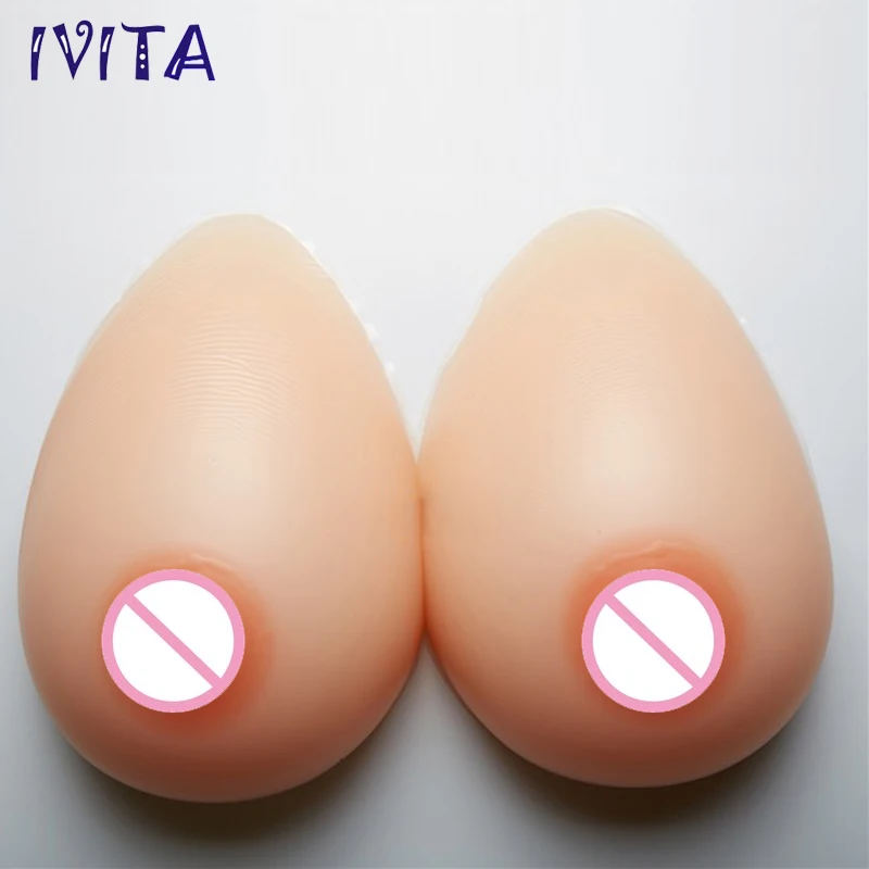 IVITA 2000g Artificial Breast Forms Realistic Shemale Boobs Enhancer Crossdress Drag Queen Transvestite Costome 1 Pair New