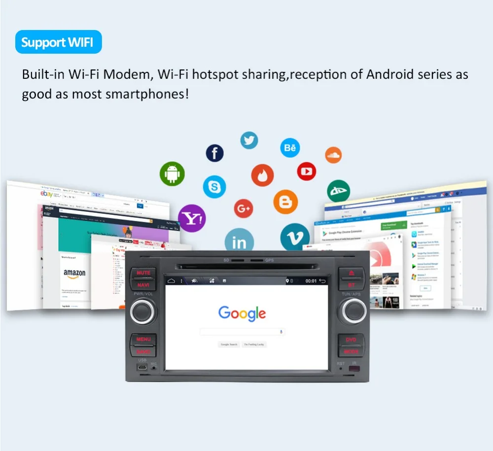 Top Bosion Pure Android 9.0 Car DVD GPS Navi Player Stereo Radio Audio 4G For Ford Mondeo Focus 2 S C Max Fiesta Galaxy Connect SWC 29