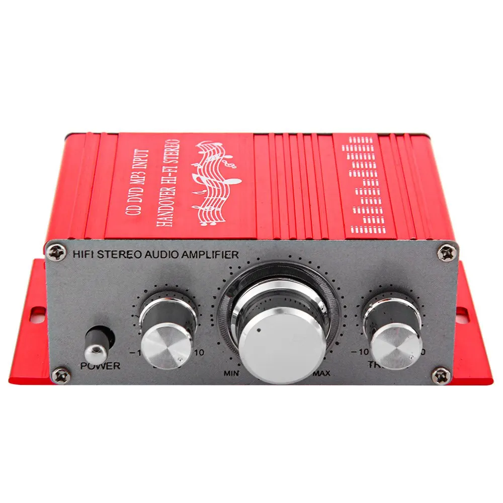 

HY-2001 HiFi Stereo Audio Amplifier Sound Mode Music Player 2 Channel CD DVD MP3 Input Handover HI-FI Stereo for Car Motorcycle