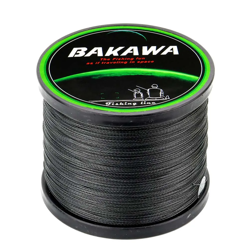 BAKAWA 1000 м PE плетеная леска 4 нити 10-85LB Multifilament леска - Цвет: 4 Stand 1000M BLACK