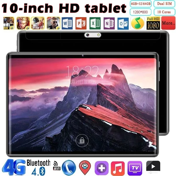 

2019 High Quality Tablet 2.5D screen 10.1 Inch 6G+128G WiFi Tablet PC Dual SIM MTK6797 Bluetooth WiFi Call Phone Game Tablet PC