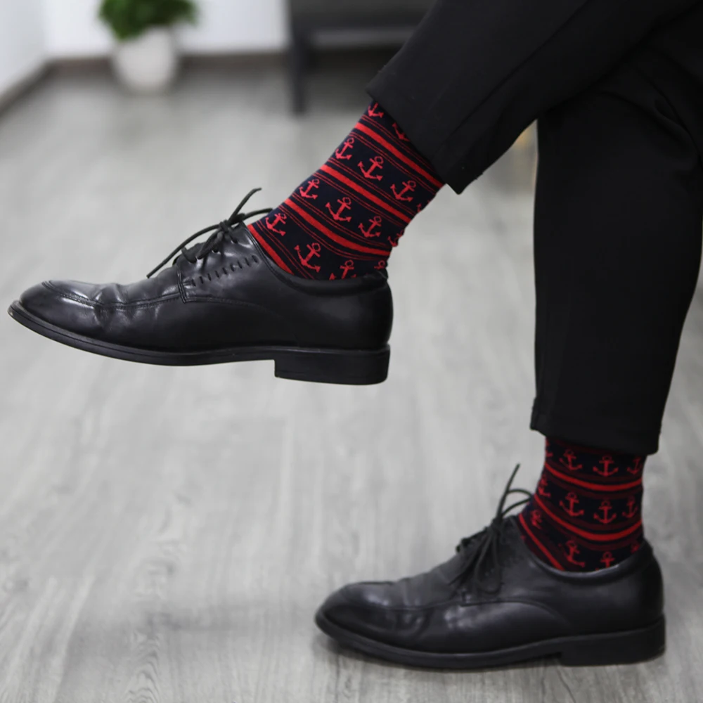 Парные мужские носки для езды на велосипеде и якоре (5 парт/лот)|crew socks|socks sock5 pairs |