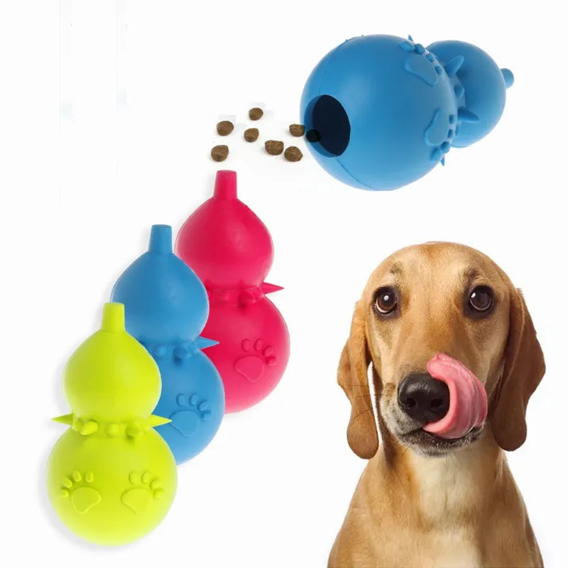 Pet Dog Toy Interactive Rubber Gourd Balls Pet Dog Cat Puppy Chew Toys Ball Teeth Chew Toys Tooth Cleaning Balls Food newest 1pcs cat mint ball healthy natural catnip molar chew stick teeth cleaning kitten pet treat pet supply toy balls supplier