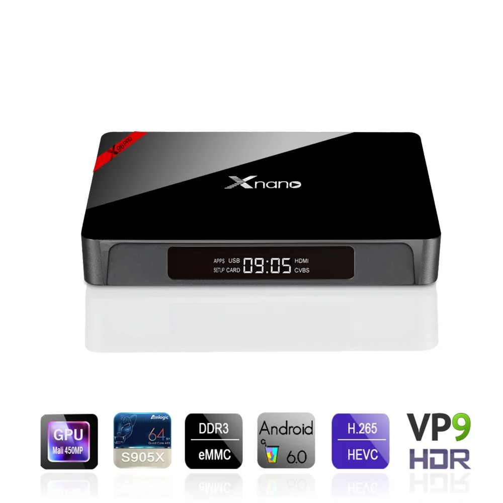 Оригинальный X96 Pro Xnano Android 6 0 ТВ-приставка S905X четырехъядерный 2G + 16G BT 4 4K HD2.0 OTA