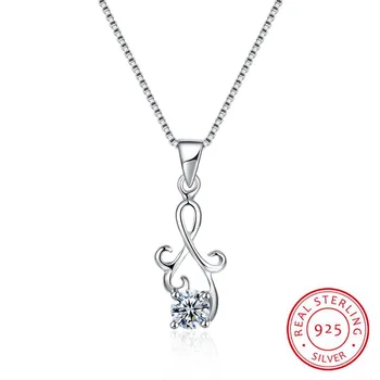 

Original 925 Sterling Silver Necklace Zircon CZ Elegant Delicate Pop Necklace Women Fine Wedding Jewelry Choker Wedding Gift NEW