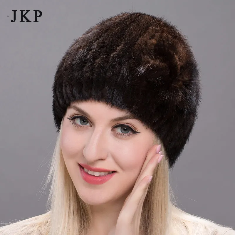 Импортная женская шапка из меха норки на осень и зиму Женская Роскошная меховая в
