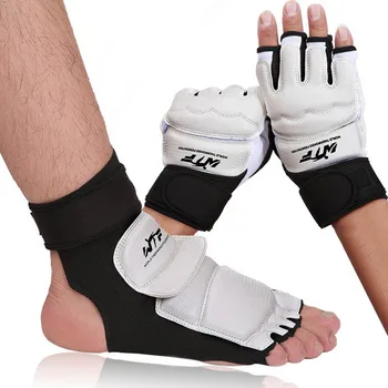 Duurzaam Taekwondo Karate Handschoenen Sanda Sport Bokshandschoenen Kongfu Vechtsporten Voet Protector Enkelbrace Ondersteuning Pad Guard