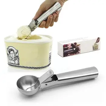 

Ice Spoon Stainless Steel Ice Cream Scoop for Fruits Cookie Dough Scooper with Trigger Frozen Yogurt Sorbet Ice Ball Maker
