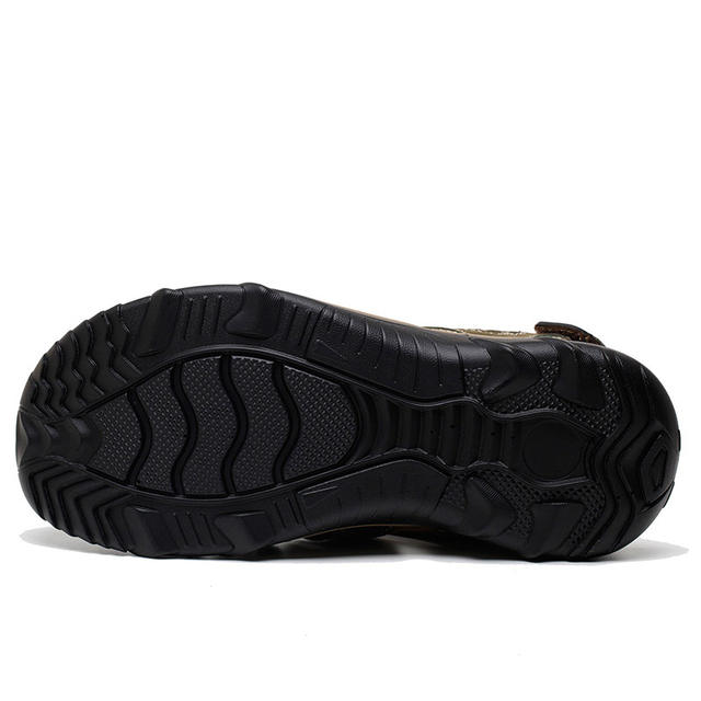 ROXDIA New Fashion Summer Beach Breathable Men Sandals Genuine Leather Men’s Sandal Man Causal Shoes Plus Size 39-48 RXM007
