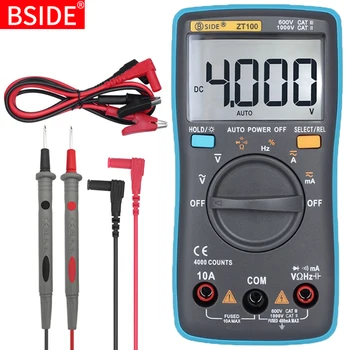 

BSIDE Digital Multimeter ZT98 ZT100 4000 counts Back light AC/DC Voltage Ammeter Voltmeter Ohm tester Frequency Diode meter DMM