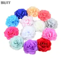 200pcs/lot Wholesale 3.15In Chiffon Silk Rosette Flowers For girls Headbands Garment Clothes Accessories DIY Supply FH28