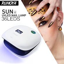 Ruhoya 48 Вт льдинка светильник для ногтей 10 S/30 S/60 S таймер УФ светодиодная лампа для сушки геля лампа для маникюра