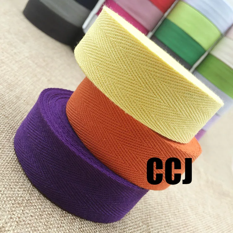 (30mm) COLOR herringbone/ twill cotton tape/Cotton webbing/Bias binding