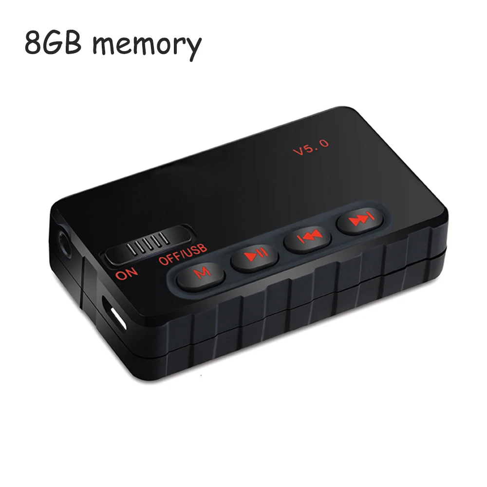 8G Memory JINSERTA беспроводной громкой связи Bluetooth 5,0 приемник передатчик адаптер для автомобиля MP3 аудио плеер Поддержка AUX USB воспроизведения музыки - Название цвета: 8G Memory