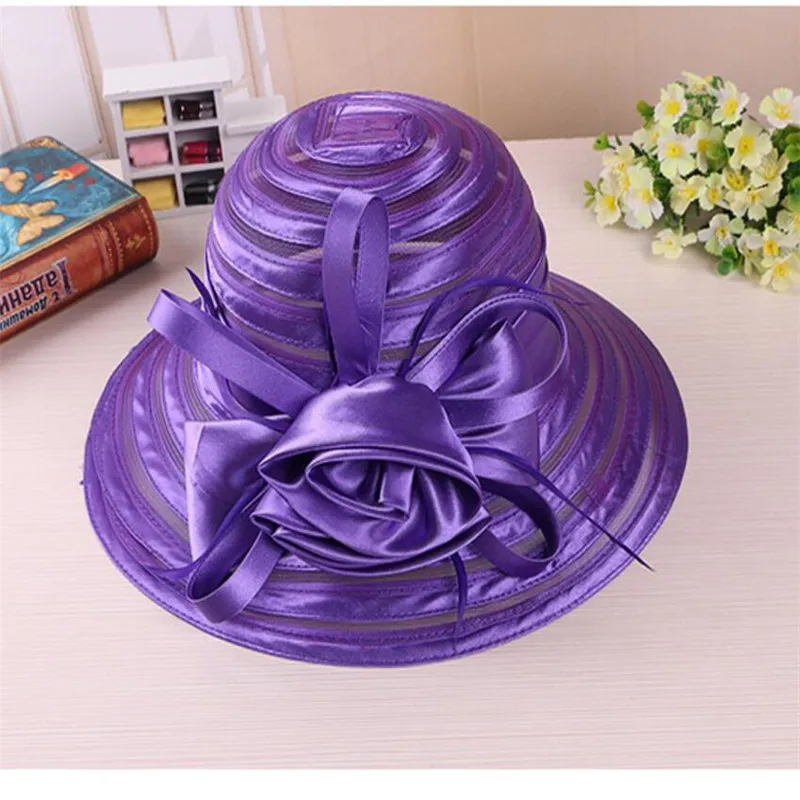 جديد يوجين الغزل كنتاكي ديربي القبعات سيدة الكنيسة القبعات للنساء قبعة الأزهار واسعة حافة البحر شاطئ الشمس قبعات شحن مجاني