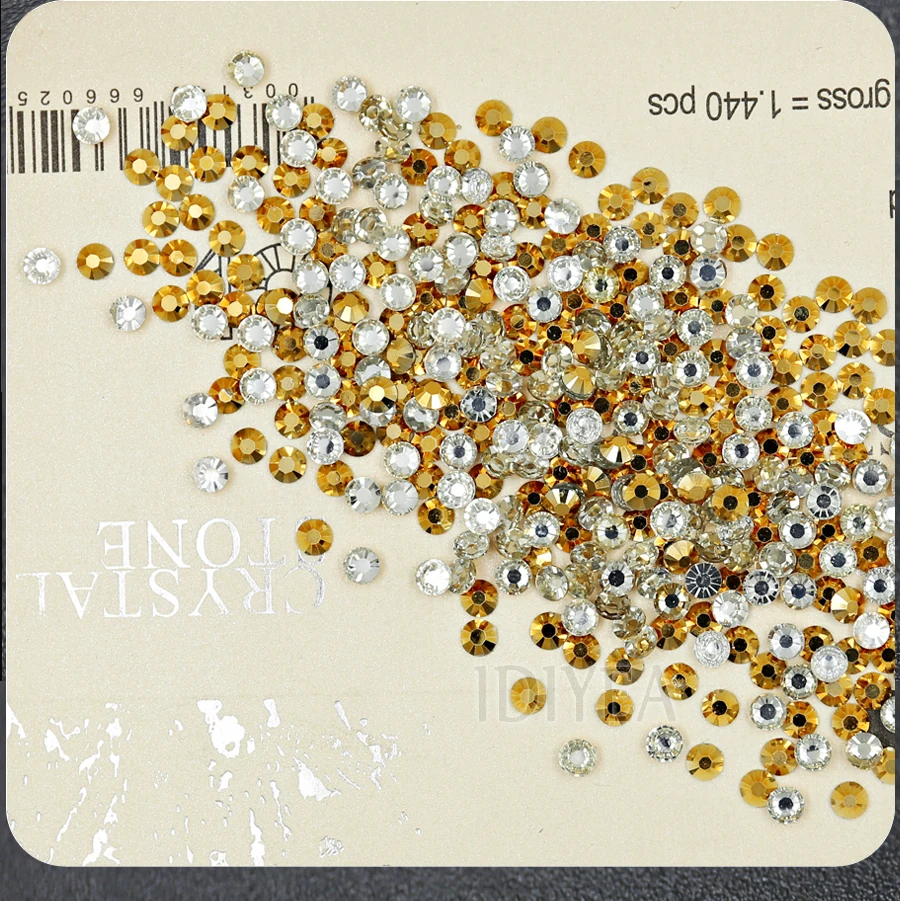 Красивые золотые Aurum кристаллы для ногтей! SS12 SS16 SS20 стразы из смолы без горячей фиксации с плоской задней поверхностью для украшения ногтей