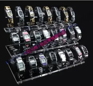 24-образными пазами clear-обзорные наручные часы Дисплей держатель стойки Настольный демонстрационный стенд ювелирные украшения Организатор